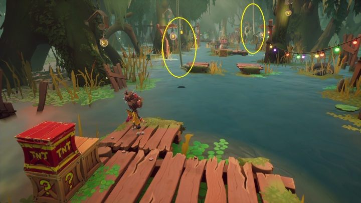 Na kolejnej części mapy musisz poruszać się po linach - Crash 4: Rozlewisko - solucja, opis przejścia - Crash Bandicoot 4 - poradnik, solucja