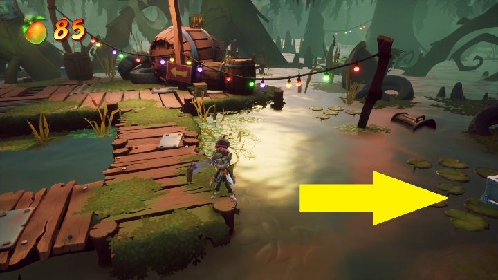 Zaraz po sekwencji z linami trafisz na drewniane platformy - Crash 4: Rozlewisko - solucja, opis przejścia - Crash Bandicoot 4 - poradnik, solucja