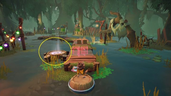 Pomiędzy sekwencjami z liniami jest fragment stabilnego terenu - Crash 4: Rozlewisko - solucja, opis przejścia - Crash Bandicoot 4 - poradnik, solucja