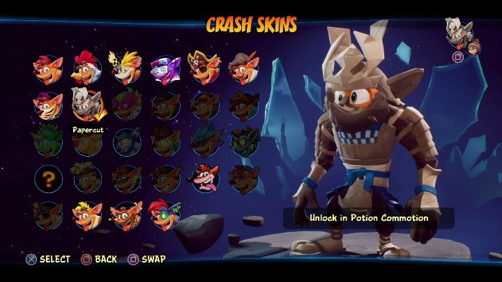 Sposób odblokowania: zdobycie 6 diamentów na poziomie Magiczna mieszanka - Crash 4: Crash - skórki, jak odblokować - Crash Bandicoot 4 - poradnik, solucja
