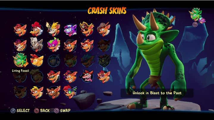 Sposób odblokowania: zdobycie 8 diamentów na poziomie Skok do przeszłości - Crash 4: Crash - skórki, jak odblokować - Crash Bandicoot 4 - poradnik, solucja