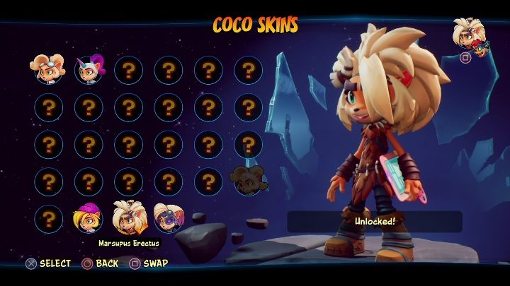 Sposób odblokowania: dostępna od początku gry - Crash 4: Coco - skórki, jak odblokować - Crash Bandicoot 4 - poradnik, solucja
