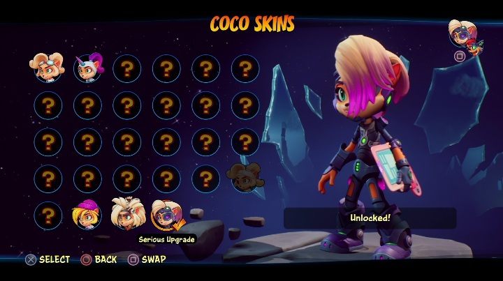 Sposób odblokowania: dostępna od początku gry - Crash 4: Coco - skórki, jak odblokować - Crash Bandicoot 4 - poradnik, solucja