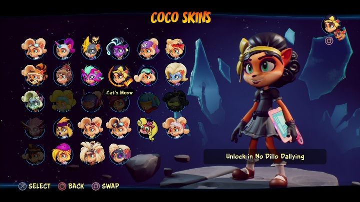 Sposób odblokowania: zdobycie 6 diamentów na poziomie Bez ociągania się - Crash 4: Coco - skórki, jak odblokować - Crash Bandicoot 4 - poradnik, solucja