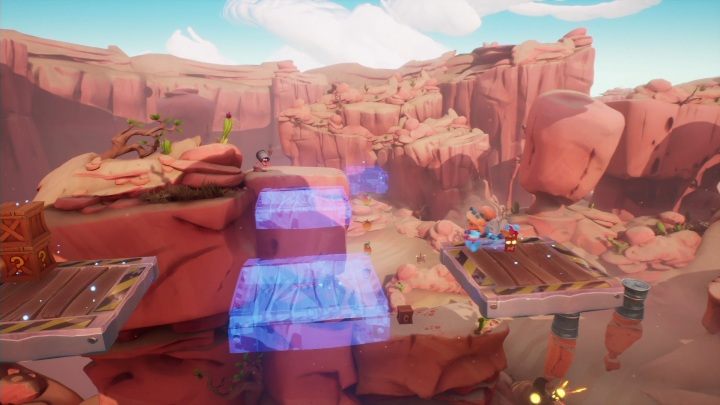 Elementy, na której możesz działać są zaznaczone niebieską poświatą - Crash 4: Lani-Loli - maska, jak odblokować? - Crash Bandicoot 4 - poradnik, solucja