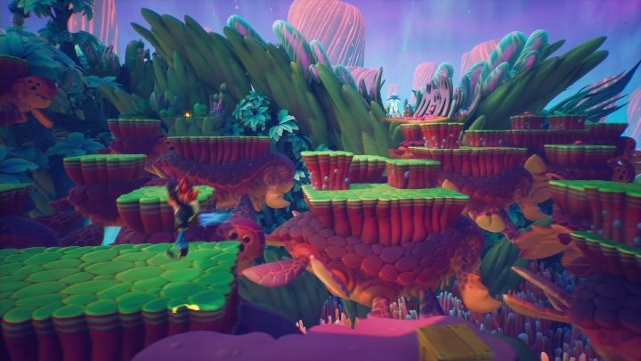 Kolejny punkt tej mapy to przeskok po żółwiach - Crash 4: Awaryjne lądowanie - solucja, opis przejścia - Crash Bandicoot 4 - poradnik, solucja