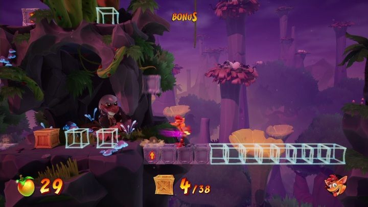 Na sekretnym poziomie znajdziesz sporo owoców Wumpa oraz dużą ilość TNT - Crash 4: Zryw dinozaura (Dino Dash) - Crash Bandicoot 4 - poradnik, solucja