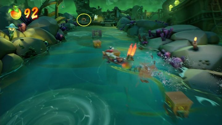 Taśmę znajdziesz zaraz obok bonusowego levelu, za pierwszym przejazdem łódką - Crash 4: Sekretne taśmy - gdzie znaleźć, lokalizacja - Crash Bandicoot 4 - poradnik, solucja