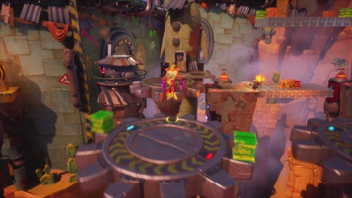Twoim zadaniem jest przeskoczenie po przekładniach tak, aby nie stracić życia - Crash 4: Czerwony klejnot - gdzie znaleźć, lokalizacja diamentu - Crash Bandicoot 4 - poradnik, solucja