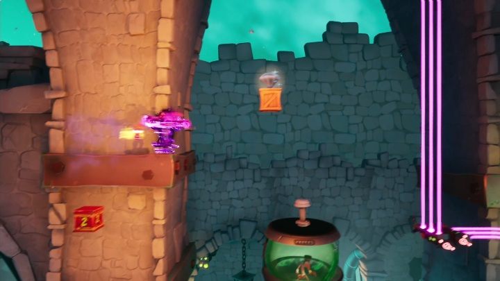 Ponownie wykonaj wślizg i podwójny skok, aby dostać się do TNT - Crash 4: Diamenty - gdzie znaleźć, lokalizacja - Crash Bandicoot 4 - poradnik, solucja