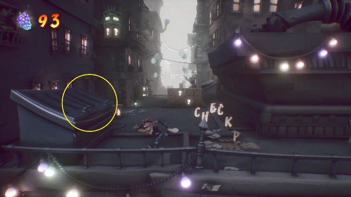 Ukryty diament znajdziesz za śmietnikiem, przed zdobyciem maski - Crash 4: Diamenty (Poziomy Na Odwrót) - lista, lokalizacja - Crash Bandicoot 4 - poradnik, solucja