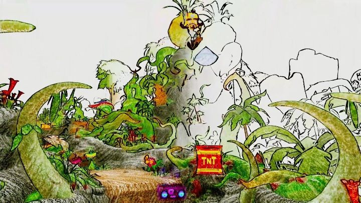Ukryty diament znajdziesz nad TNT - Crash 4: Diamenty (Poziomy Na Odwrót) - lista, lokalizacja - Crash Bandicoot 4 - poradnik, solucja