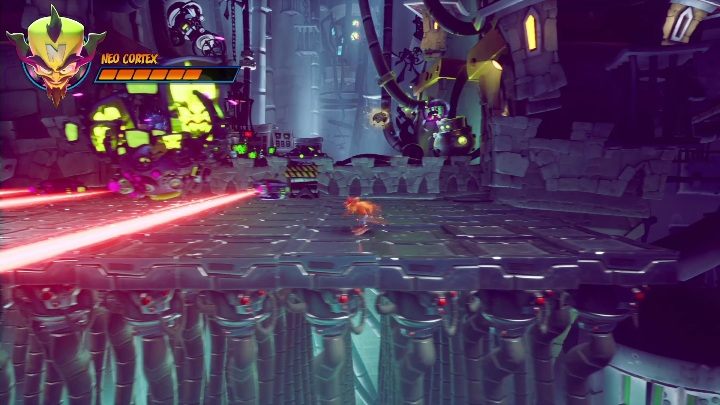 Lasery są dość proste - nad czerwonymi skaczesz - Crash 4: Neo Cortex, finałowa walka - jak pokonać? - Crash Bandicoot 4 - poradnik, solucja