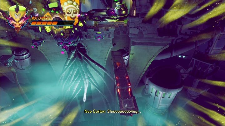 Czas na maskę spowalniającą czas - Crash 4: Neo Cortex, finałowa walka - jak pokonać? - Crash Bandicoot 4 - poradnik, solucja
