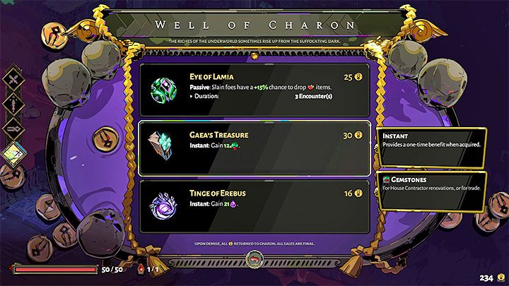 Kryształy mogą pojawiać się w ofercie sklepu oraz studni Charona - Hades: Waluty w grze - Hades - poradnik do gry