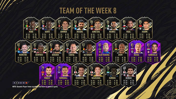 W ósmej w tym sezonie Drużynie Tygodnia (TOTW 8) można wyróżnić wiele znanych nazwisk jak np - FIFA 21: Drużyna Tygodnia 8 (TOTW 8) - FIFA 21 - poradnik do gry