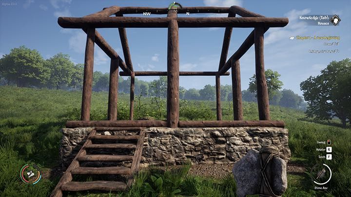 Aktywuj drewniany młot jako aktualny przedmiot do pracy - Medieval Dynasty: Budowanie - jak zbudować dom? - Medieval Dynasty - poradnik do gry