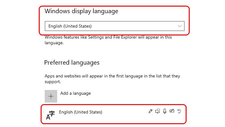 Upewnij się, że w zakładce Język wyświetlania systemu Windows został wybrany język angielski (Stany Zjednoczone) - Phasmophobia: Mikrofon nie działa - jak naprawić? - Phasmophobia - poradnik do gry