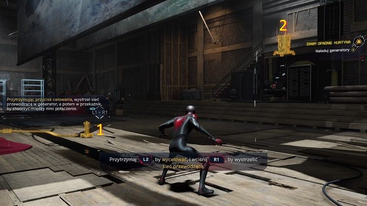 Nie jest on niestety powiązany bezpośrednio do kabli - Spider-Man Miles Morales: Zanim opadnie kurtyna - solucja, opis przejścia - Spider-Man Miles Morales - poradnik, solucja