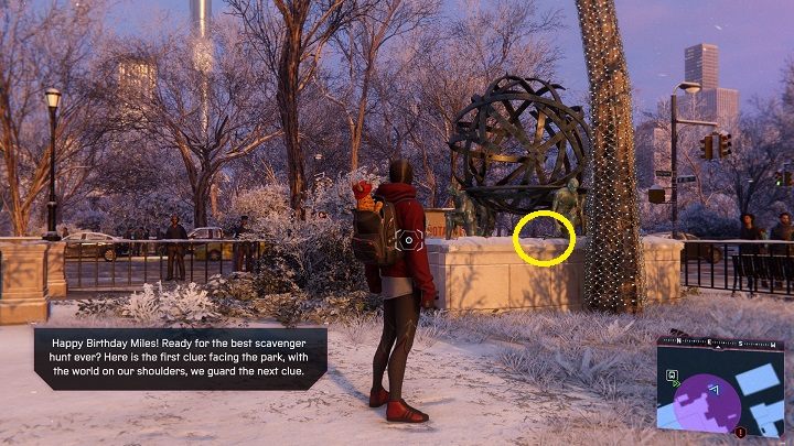 Pierwsza pocztówka do odszukania jest w Upper West Side - Spider-Man Miles Morales: Przesyłka priorytetowa - solucja, wszystkie pocztówki - Spider-Man Miles Morales - poradnik, solucja