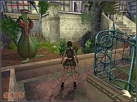 Przejdź od razu do wielkiej Sali, która okaże się być ogrodem z bardzo dziwną roślinnością - [Misja 25] The Bio-Research Facility (cz.1) | Tomb Raider The Angel of Darkness - Tomb Raider: The Angel of Darkness - poradnik do gry