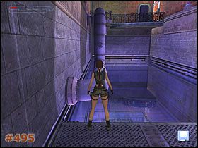 Wejdź po drabinie na wąską kładkę i przestaw znajdujący się na jej końcu przełącznik [#494] - [Misja 25] The Bio-Research Facility (cz.2) | Tomb Raider The Angel of Darkness - Tomb Raider: The Angel of Darkness - poradnik do gry