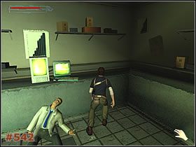 Zapamiętaj numer na owych drzwiach (38471) i ruszaj korytarzem dalej, zostawiając na razie w spokoju pomieszczenie z lewej - później do niego wrócisz - [Misja 26] The Sanitarium (cz.2) | Tomb Raider The Angel of Darkness - Tomb Raider: The Angel of Darkness - poradnik do gry