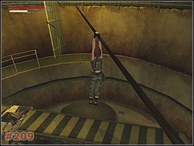 Popłyń do uszkodzonej części balkoniku [#208] i wespnij się po nim wyżej - [Misja 11] Louvre Strom Drains (cz.2) | Tomb Raider The Angel of Darkness - Tomb Raider: The Angel of Darkness - poradnik do gry