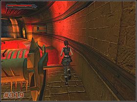 Zabierz leżące po lewej Naboje Viper SMG [#318] , po czym zjedź pochylnią do tunelu poniżej - [Misja 15] Hall of Seasons - przejścia do czterech sal i okrągła sala (cz.2) - Tomb Raider: The Angel of Darkness - poradnik do gry