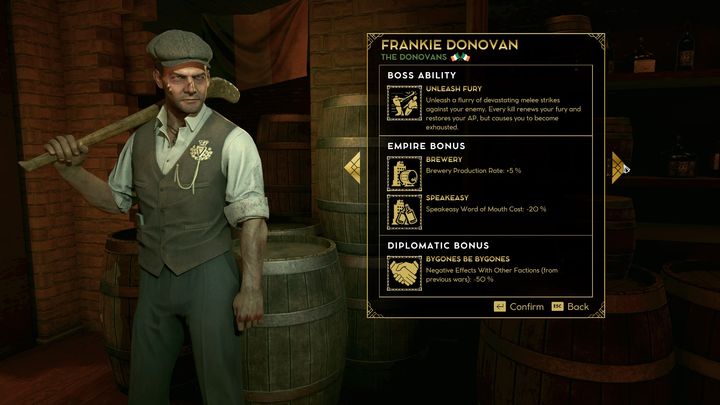 Frankie Donovan to boss, którego powinieneś wybrać, jeśli chcesz rozwijać imperium oparte o bary - Empire of Sin: Frankie Donovan - boss, charakterystyka - Empire of Sin - poradnik do gry