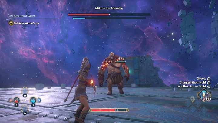 Pierwszym z nich jest stąpnięcie nogą, przez co wywołuje wybuch na małym obszarze wokół siebie - Immortals Fenyx Rising: Mikrus Uroczy - boss, jak pokonać? - Immortals Fenyx Rising - poradnik do gry