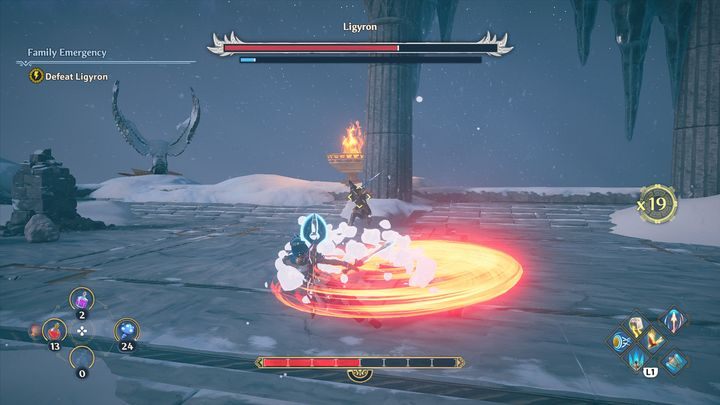 Głównie chodzi tutaj o jego dystansowy atak - Immortals Fenyx Rising: Ligyron - boss, jak pokonać? - Immortals Fenyx Rising - poradnik do gry