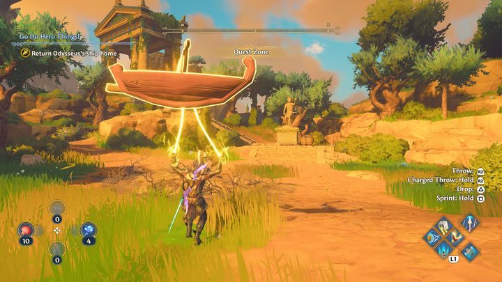 Po pokonaniu Cyklopa, udaj się do rzeźby Odyseusza i umieść przed nim na specjalnym miejscu statek - Immortals Fenyx Rising: Zajmij się bohaterską robotą! - solucja, opis przejścia - Immortals Fenyx Rising - poradnik do gry
