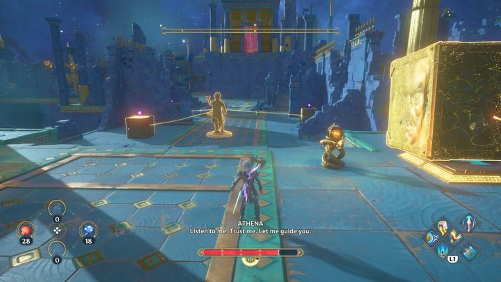 Następnie udaj się w prawo i tak jak w poprzednim przypadku, umieść blok na platformie - Immortals Fenyx Rising: Dzień sądu - solucja, opis przejścia - Immortals Fenyx Rising - poradnik do gry