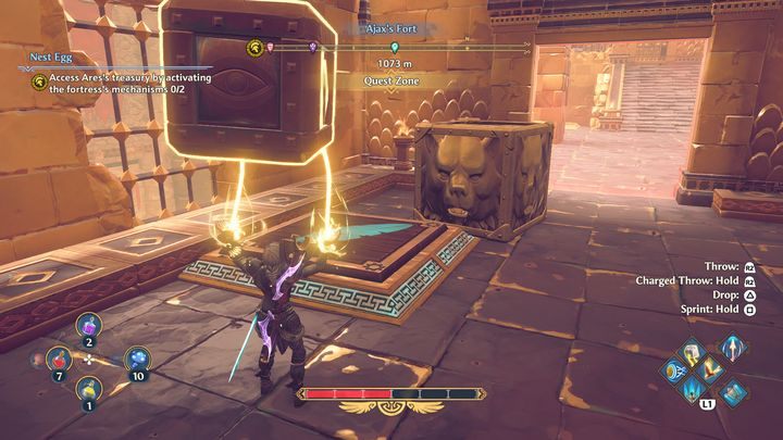 Najpierw ustaw większy blok na platformie, która znajduje się w środku - Immortals Fenyx Rising: Jajo z gniazda - solucja, opis przejścia - Immortals Fenyx Rising - poradnik do gry