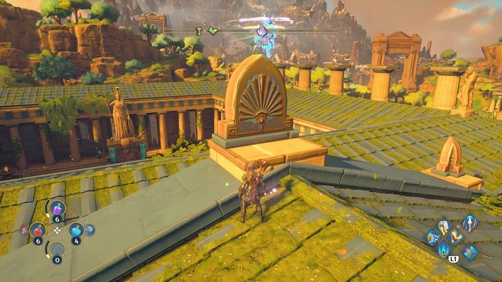 Ambrozję znajdziesz na wzgórzu strażników, na zadaszeniu budynku - Immortals Fenyx Rising: Ambrozja (Gaj Kleosa) - mapa, lista - Immortals Fenyx Rising - poradnik do gry