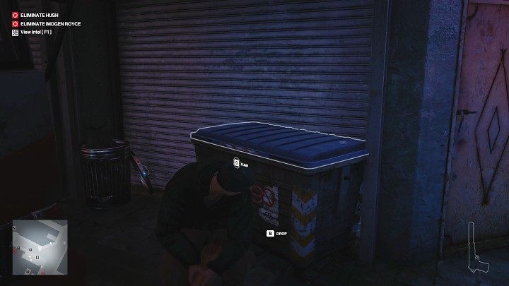Ciało mężczyzny zaciągnij na druga stronę ulicy i schowaj do kubła - Hitman 3: Impulse Control - Chongqing, zadania fabularne, solucja - Hitman 3 - poradnik, solucja