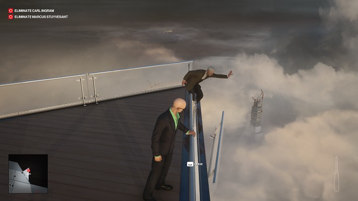 Oprzyj się teraz o barierkę nieco dalej i podziwiaj widoki - Hitman 3: Carl Ingram - jak zabić? Dubaj, solucja - Hitman 3 - poradnik, solucja