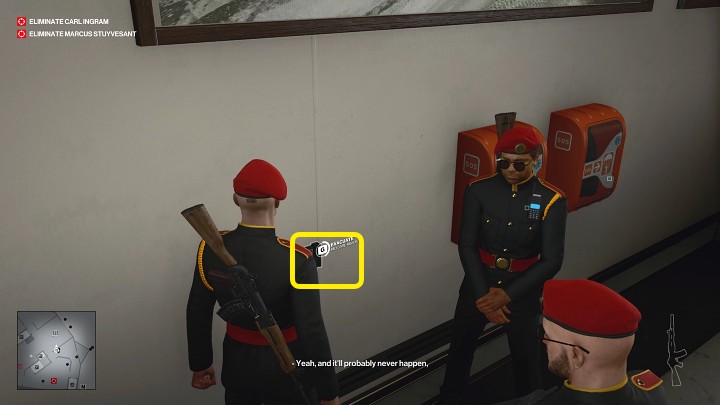 Drugi jest na parterze, w korytarzu obok głównego wejścia - stoi przy nim dwóch strażników - Hitman 3: Marcus Stuyvesant - jak zabić? Dubaj, solucja, opis przejścia - Hitman 3 - poradnik, solucja