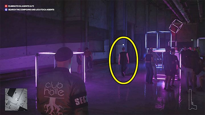 Agent Davenport najwięcej czasu spędza podróżując po parterze klubu Holle (punkt 29 na mapie) - patroluje ogólnodostępne korytarze oraz zagląda do bocznych pomieszczeń - Hitman 3: Agent Davenport - jak zabić? (The Rookie) - Berlin, solucja - Hitman 3 - poradnik, solucja