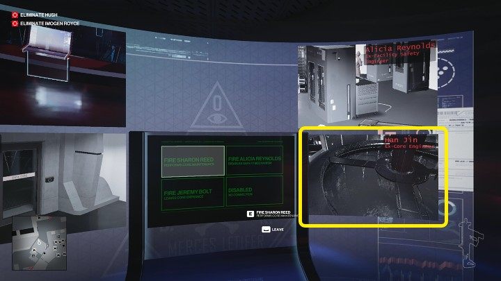 Podejdź do komputera i obserwuj widok z czwartej kamery, która została zainstalowana w pokoju z Rdzeniem Danych - Hitman 3: Imogen Royce - jak zabić? Chongqing, Chiny, solucja - Hitman 3 - poradnik, solucja