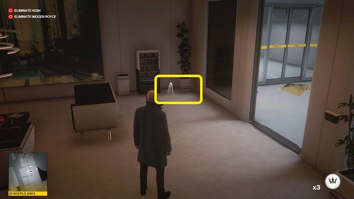 Wejdź do pokoju i rzuć monetą lub innym przedmiotem w pobliże kwiatu, a następnie wycofaj się za drzwi - Hitman 3: Imogen Royce - jak zabić? Chongqing, Chiny, solucja - Hitman 3 - poradnik, solucja