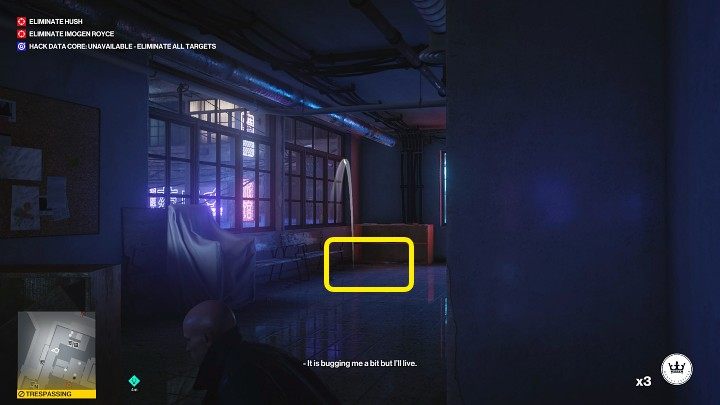 Następne działania trzeba odpowiednio zsynchronizować, ponieważ przy wejściu na klatkę schodową stoi dwóch strażników - Hitman 3: Imogen Royce - jak zabić? Chongqing, Chiny, solucja - Hitman 3 - poradnik, solucja