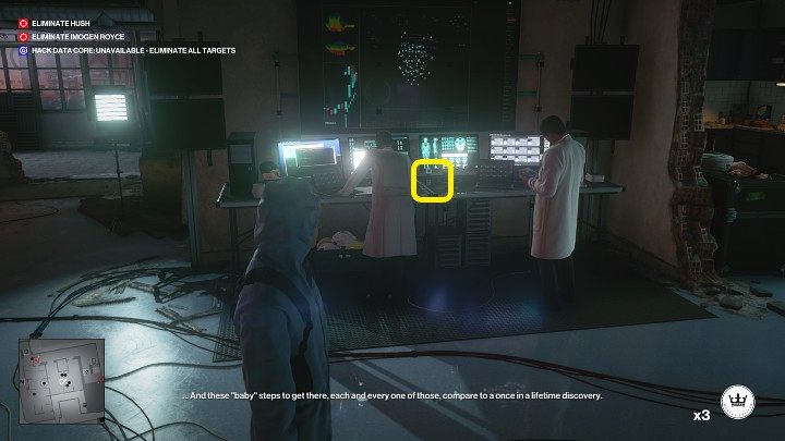 Śmiertelna trucizna (Lethal Poison Pill Jar) leży na biurku po lewej stronie - Hitman 3: Imogen Royce - jak zabić? Chongqing, Chiny, solucja - Hitman 3 - poradnik, solucja