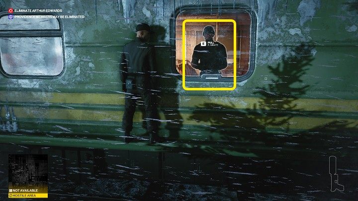 Gdy strażnik znów podejdzie do okna, złap go i wyrzuć na zewnątrz (wyzwanie Snow Angel) - Hitman 3: Arthur Edwards - jak zabić? Carpathian Mountains, solucja - Hitman 3 - poradnik, solucja