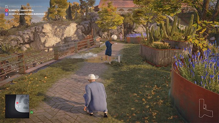 Spraw żeby Tamara udała się do jednej z uszkodzonych lamp, a następnie odkręć zawór żeby porazić ją prądem - Hitman 3: Tamara Vidal - jak zabić? Mendoza, solucja, opis przejścia - Hitman 3 - poradnik, solucja