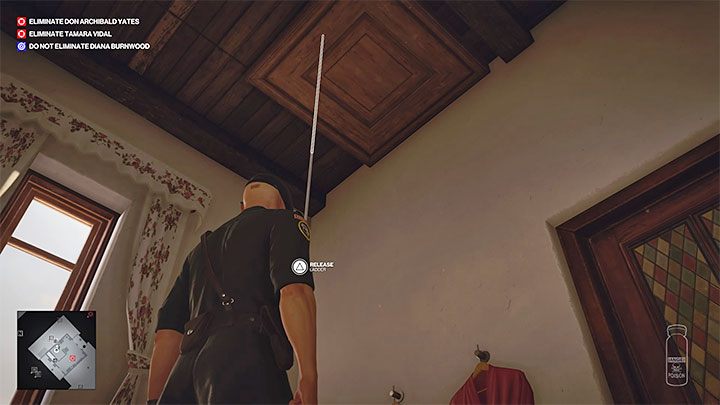 Dotrzyj właśnie na strych (punkt 52 na mapie), bo jest to doskonałe miejsce do oddawania strzałów - Hitman 3: Tamara Vidal - jak zabić? Mendoza, solucja, opis przejścia - Hitman 3 - poradnik, solucja
