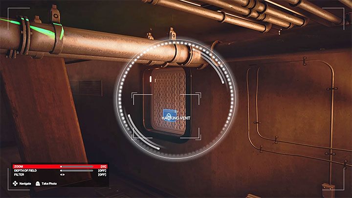 W narożniku pomieszczenia jest dziura - wskocz do niej żeby znaleźć się w tunelach wentylacyjnych (punkt 28 na mapie) - Hitman 3: Bariera laserowa/Laser grid - jak wyłączyć? - Hitman 3 - poradnik, solucja