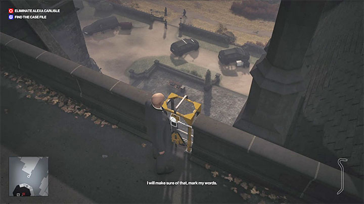 Możesz już podejść do drabiny i użyć łomu żeby ją opuścić - Hitman 3: Death in the Family, Dartmoor - mapa, informacje o misji - Hitman 3 - poradnik, solucja