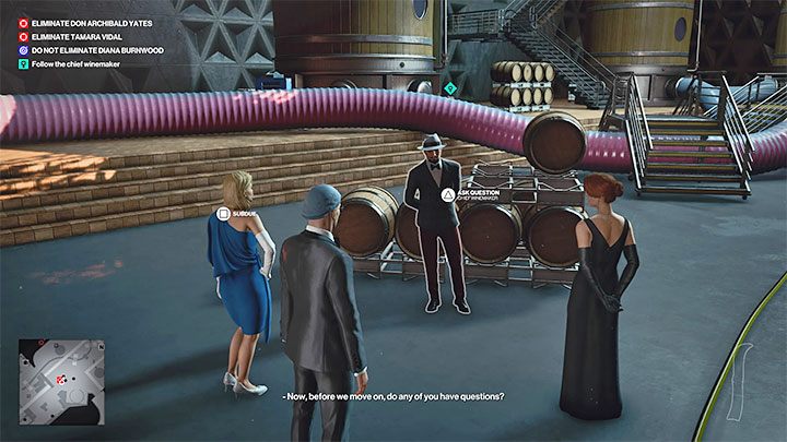 Początkowa częśc wycieczki jest liniowa - musisz podążać za Vargasem opowiadającym o winiarni - Hitman 3: The Tour - Mendoza, solucja, zadania fabularne - Hitman 3 - poradnik, solucja
